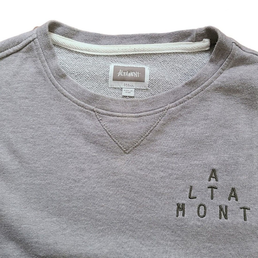 ALTAMONT Gray Cotton Blend French Terry Crew Neck Sweatshirt Size Small